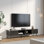Meuble télé moderne avec tablettes ouvertes jusqu'à 75 po, console multimédia autoportante pour le salon