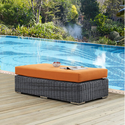 Modway Summon Outdoor Patio Sunbrella Rectangle Ottoman