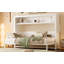 Lit escamotable simple en métal avec tablettes et ports USB, lit mural pliable pour les petites pièces, conception peu encombrante, blanc