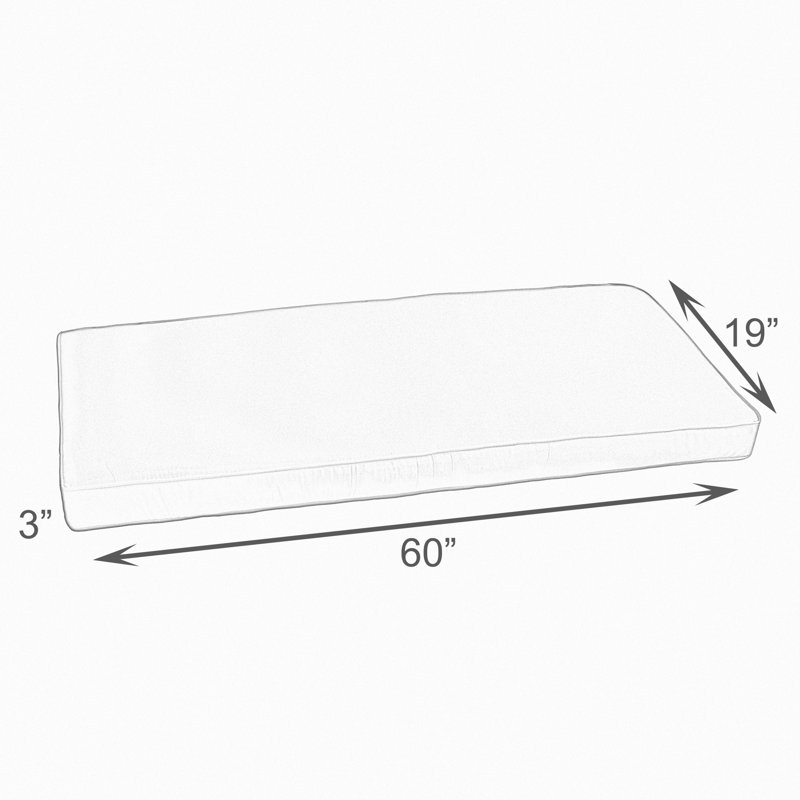 Coussin de siège d'extérieur Sunbrella, Toile Sunbrella rouge jockey, H 3 po x l 60 po x P 19 po