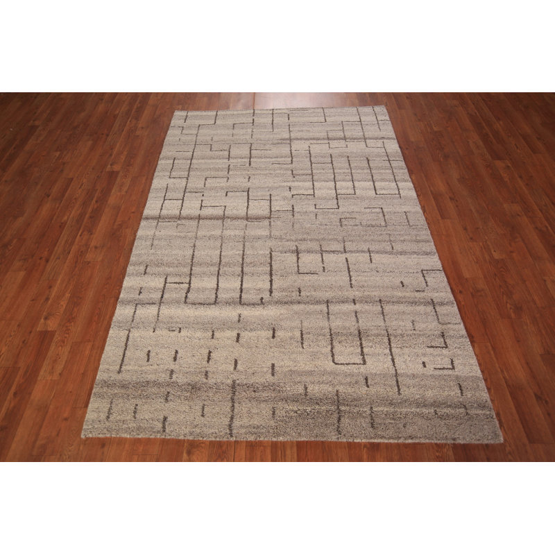 All-Over Moroccan Abstract Oriental Rug 5x7