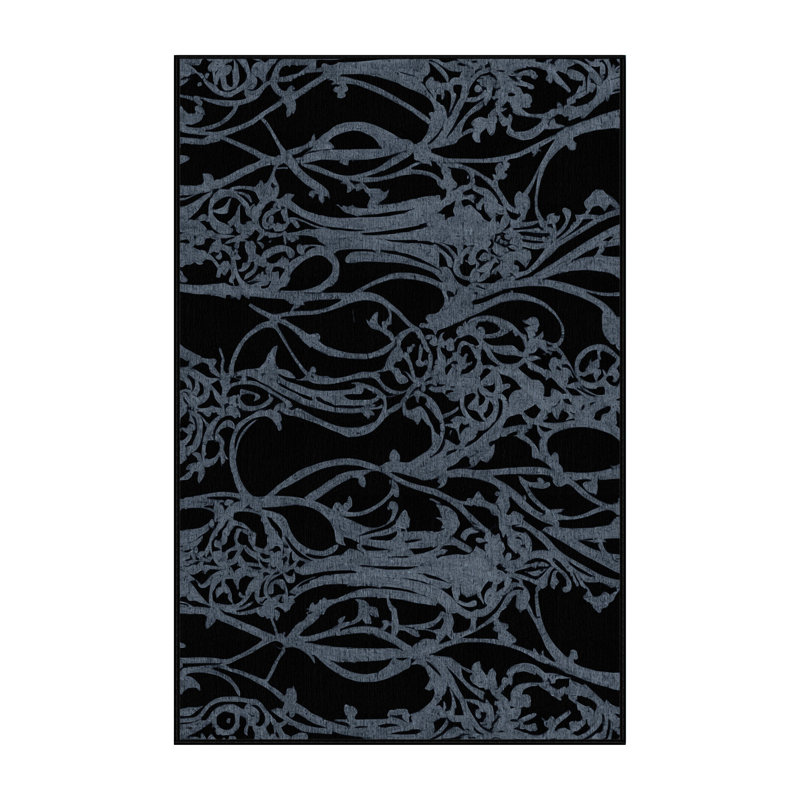 Tapis argenté Enigma, Rectangulaire 3 pi x 5 pi