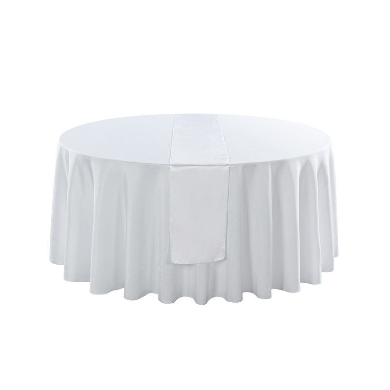 Chemin de table de 12 po x 108 po, 10 chemins de table en satin de table - Articles de table en polyester blanc, lavables à la machine, décoratifs
