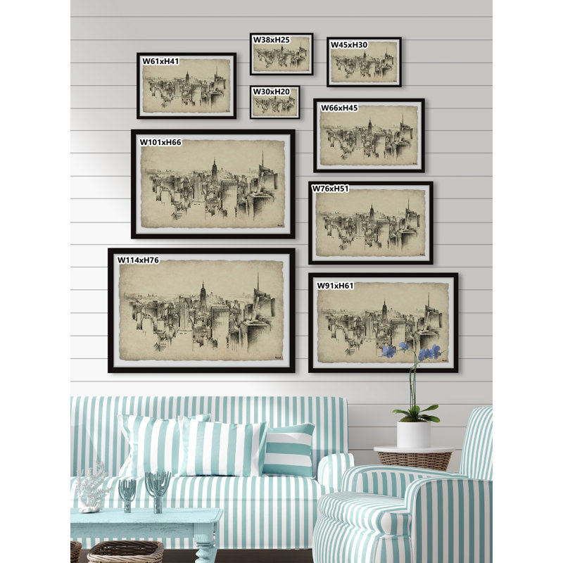 NY City Skyline 1 Piece Single Picture Frame Wall Art, 20cm H x 30cm W x 3.81cm D