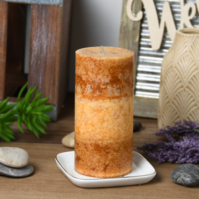 Warm Tobacco Woods Scented Pillar Candle