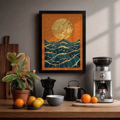 Sun Over Mountains Vintage - Print