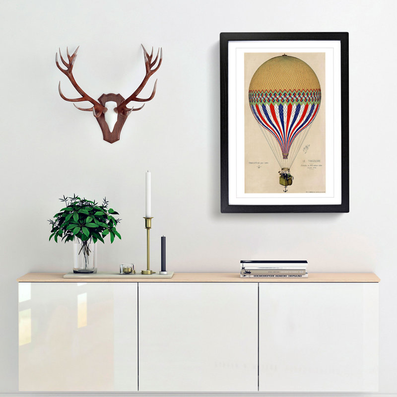 Hot Air Balloon in France - Framed Print, Black Framed, 48cm H x 36cm W x 2cm D