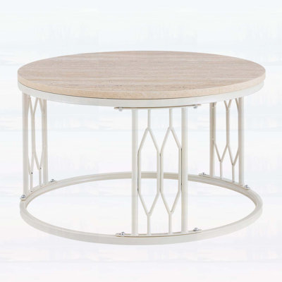 Table basse rustique, avec structure en métal robuste