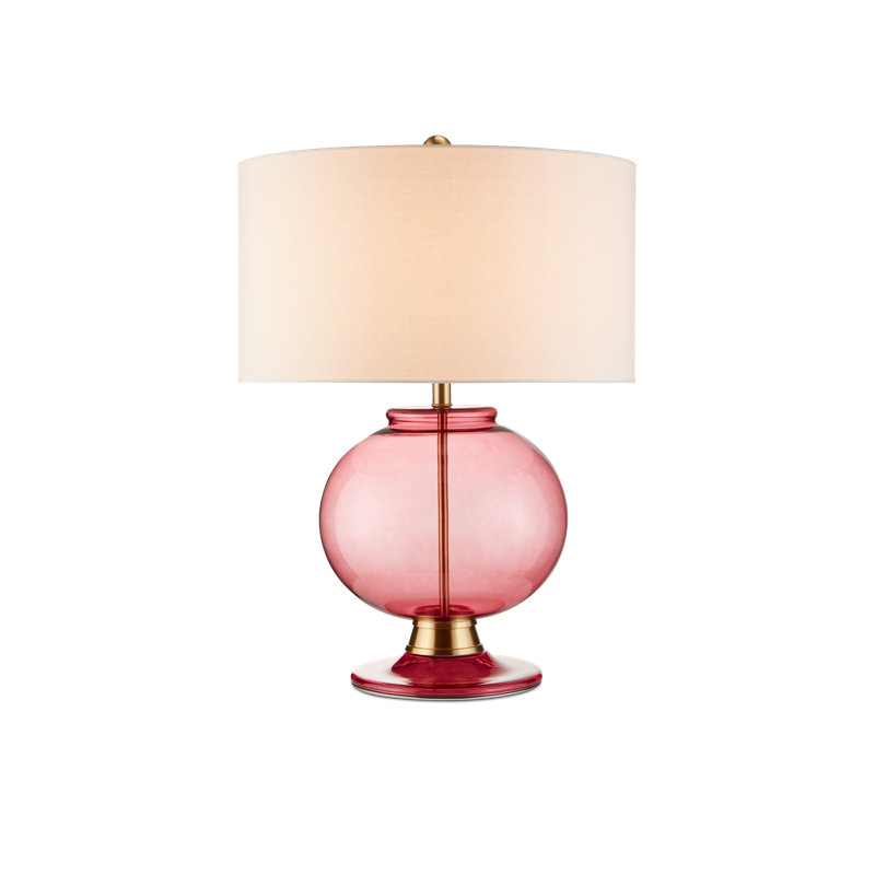 Lampe de table 27,75 po Jocasta, Rouge transparent / laiton