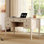 Bureau de direction de 56 po avec 5 tiroirs Scarlett Farmhouse, bureaux à domicile avec station de charge, bureau d'ordinateur en bois avec compartiment de rangement arrière, bureau d'écriture pour le travail et les études