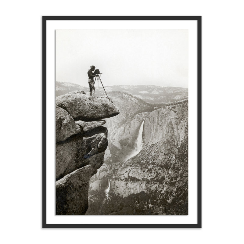Photographer In Yosemite Valley Print by Getty Images, 32" H x 24" W, Black Maple Framed