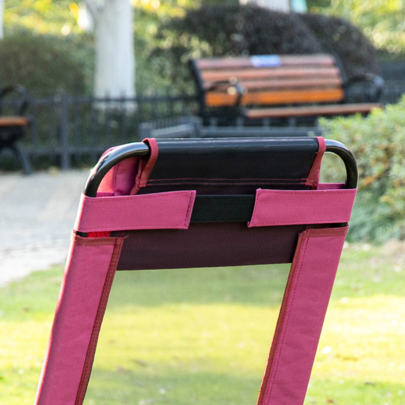Chaises de cour arrière (2), patio pliant rouge avec dossier en toile réglable pour le jardin amovible