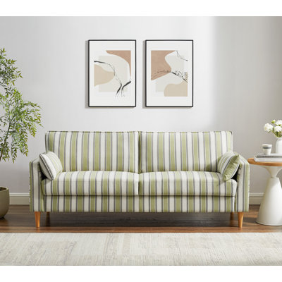 80.71'' Striped Fabric Upholstered Sofa