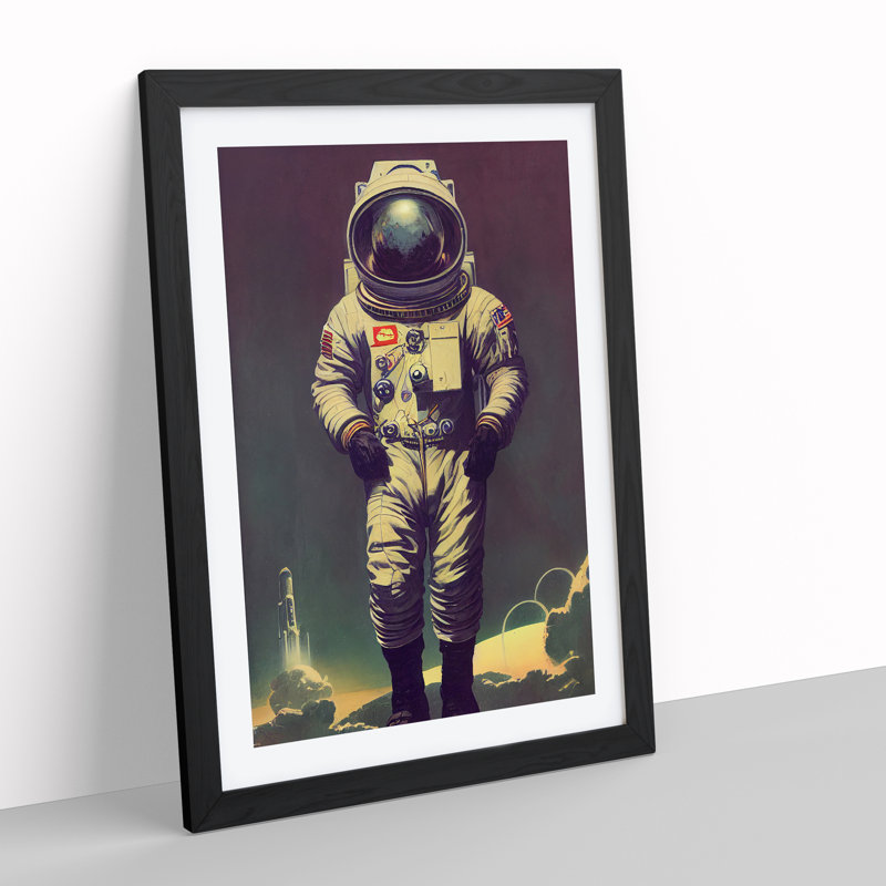 Brilliant Astronaut - Single Picture Frame Print, Black, 34cm H x 25cm W x 2cm D