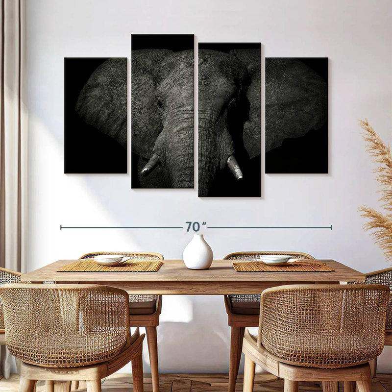 Brampt Mud Covered Elephant, 42'' H x 68'' W