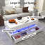 Table basse moderne avec lumières DEL 24 couleurs, console avec chargement sans fil et haut-parleur Bluetooth-1654879217
