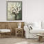 Fleurs blanches dans un cadre flottant dans un vase vert, design par Petal Prints Design-825571678-825571679