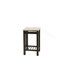 Table de bout moderne et contemporaine avec plateau en faux marbre et pieds en noyer antique