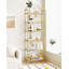 5 Tier/6 Tier Bookcase Bookshelf, Tempered Glass Bookshelves, Slim Shelving Unit for Bedroom, Bathroom, Home Office, Steel Frame -822553873