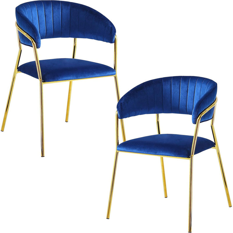 Ensemble de 2 chaises d'appoint modernes et luxueuses pour le salon et la maison, fauteuil avec pieds en métal doré