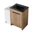 De salle de bain moderne "- lavabo en céramique noire et armoire de rangement avec système de porte à fermeture en douceur