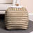 Yinka 18"H Striped Upholstered Pouf Ottoman
