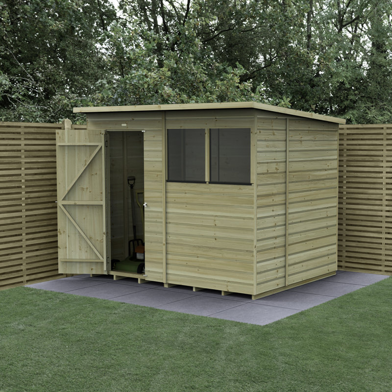 Beckwood 6 ft. 6 in. W x 8 ft. 3 in. D Solid Wood Flat Garden Shed