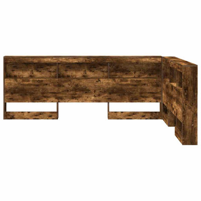 Storage Headboard Concrete 160 Cm Engineered Wood