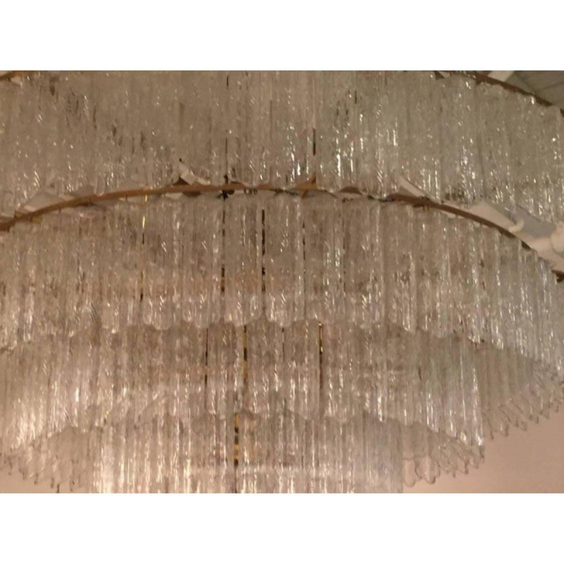 Lustre Murano Grand Tronchi, Argent antique, H 18 po x l 22 po x P 22 po, Transparent texturé