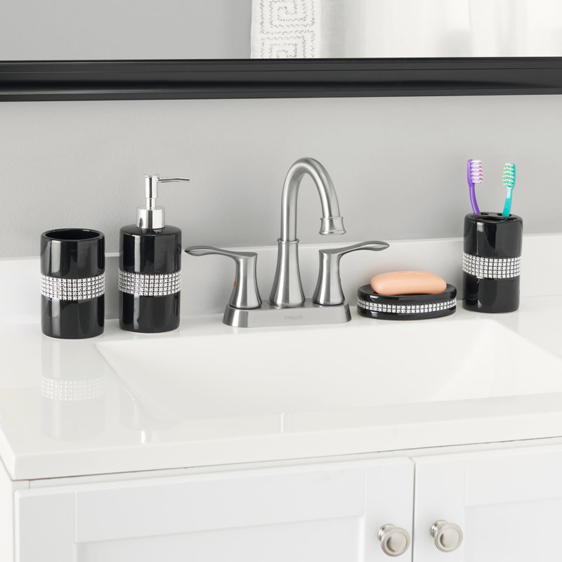  Ensemble d'accessoires de salle de bain 4 pièces Luxury, Noir