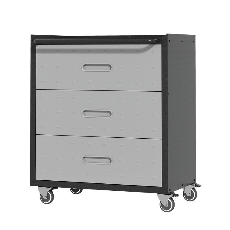 29.5'' W Metal Garage Tool Storage Cabinet with Wheels and 3 Drawers.