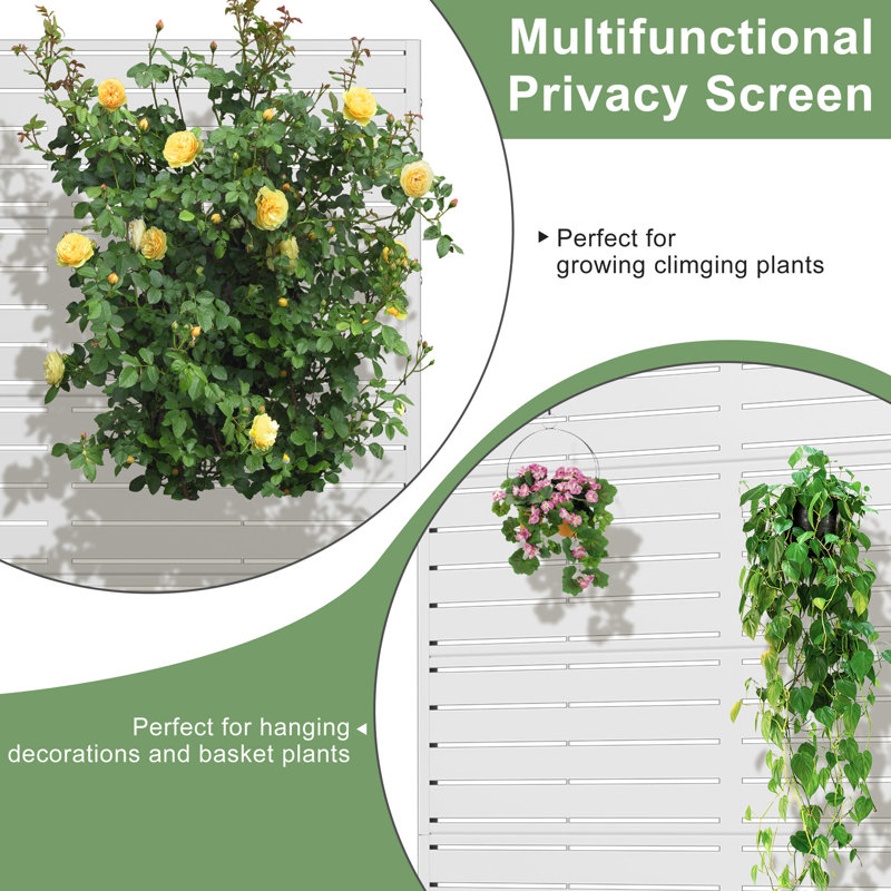 Metal Planter Box with Trellis with Wheels, White, 72" H x 47" W x 16" D