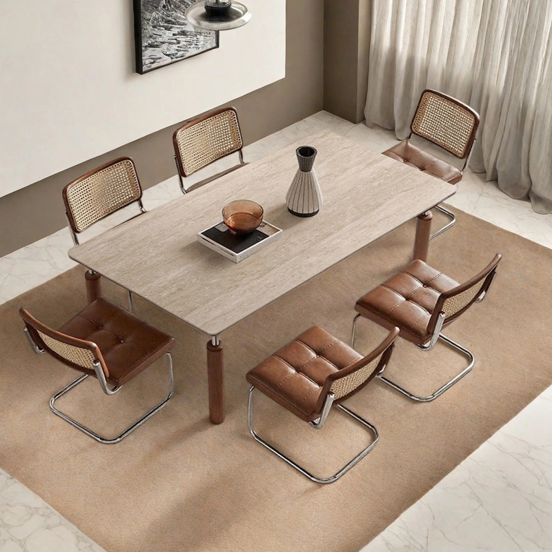 Table de salle à manger haut de gamme rétro, H 29,53 po x L 70,87 po x l 35,43 po