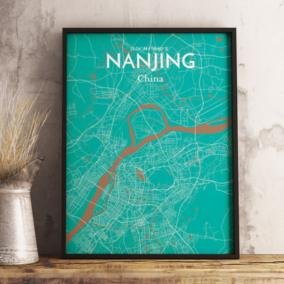 Nanjing City Map 1 Piece Wall Art