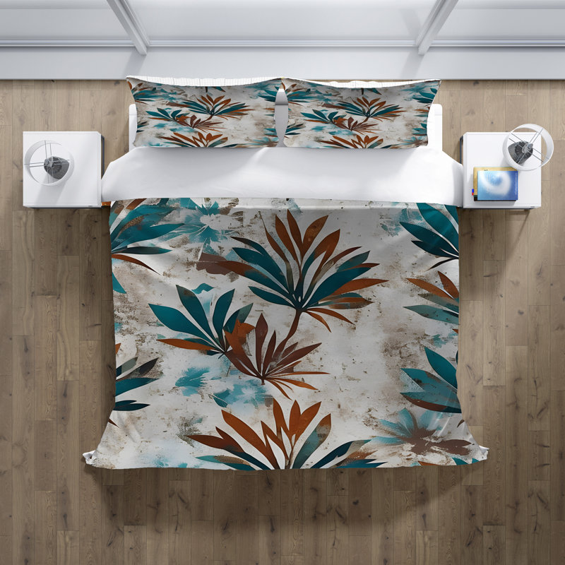 Floral Duvet Cover, King Duvet Cover + 2 King Shams