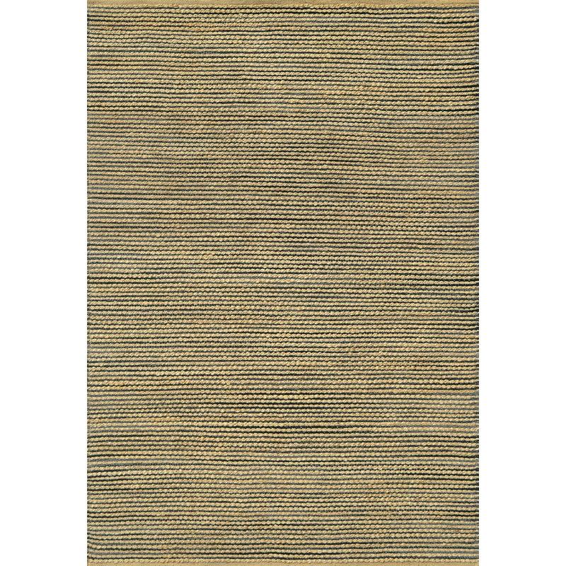 Tapis rayé tissé à la main Robert-Junior, Rectangle de 5 pi x 8 pi