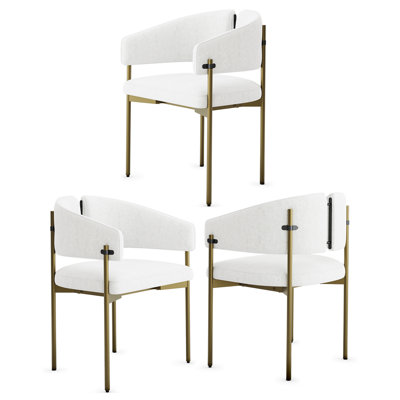 Chaises de salle à manger de luxe en velours avec accoudoirs