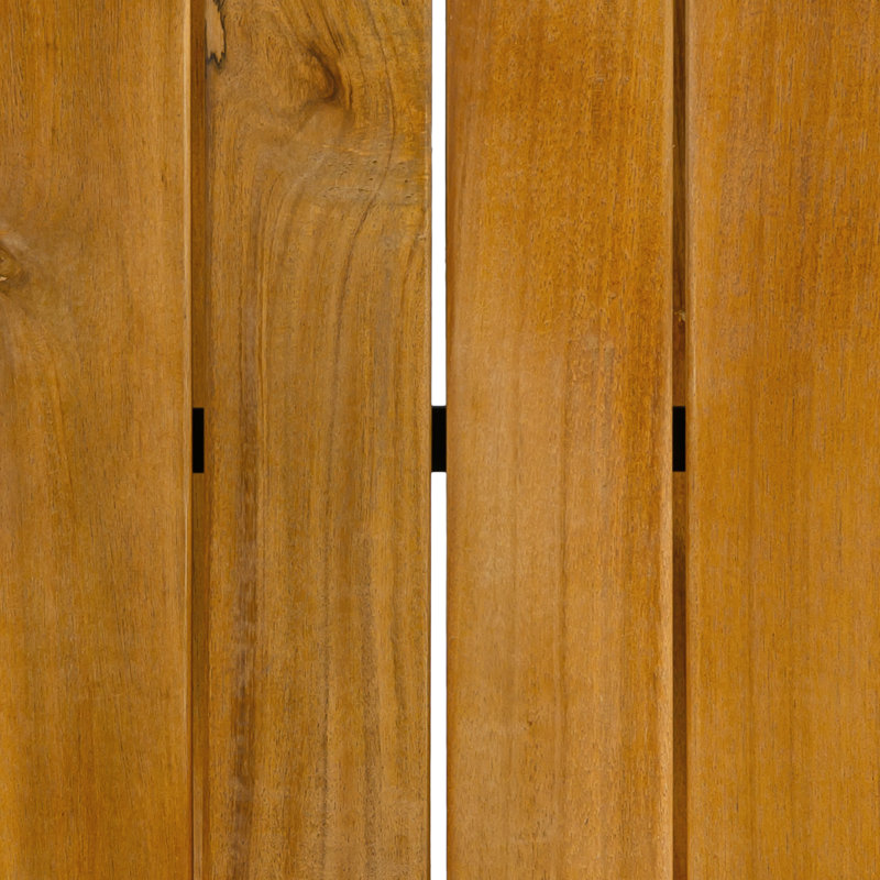 Tables de patio à plusieurs niveaux avec rangement, bois d'acacia et métal, style moderne pour l'extérieur, Noir