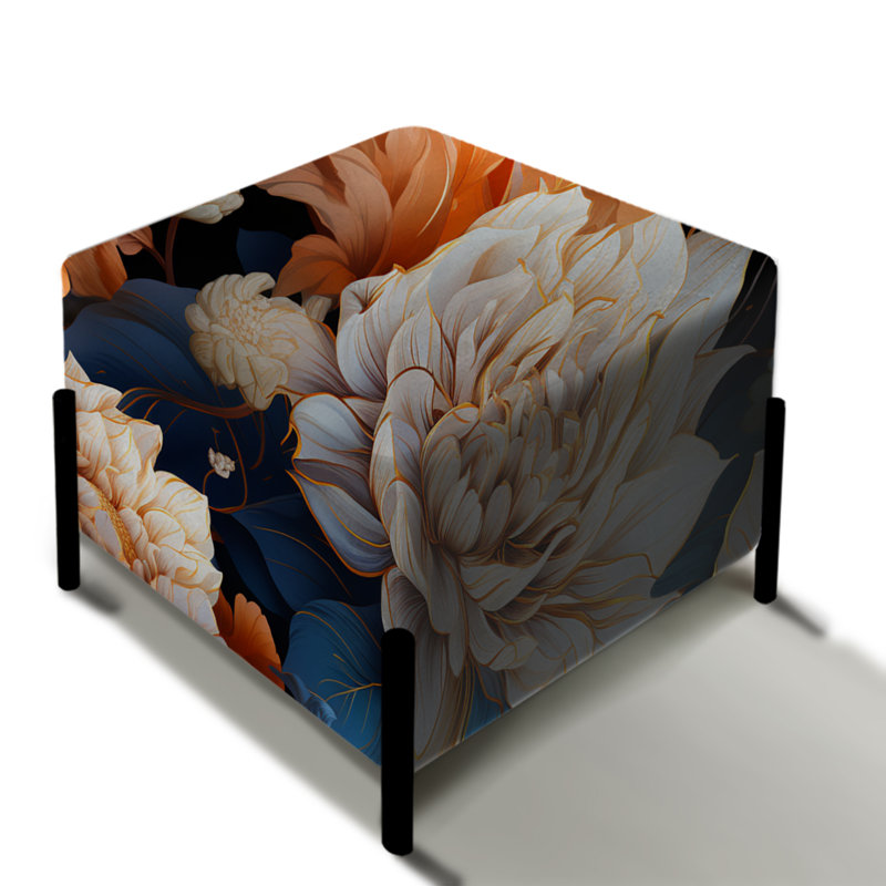 Motif floral de rêves célestes bleus - repose-pieds carré floral