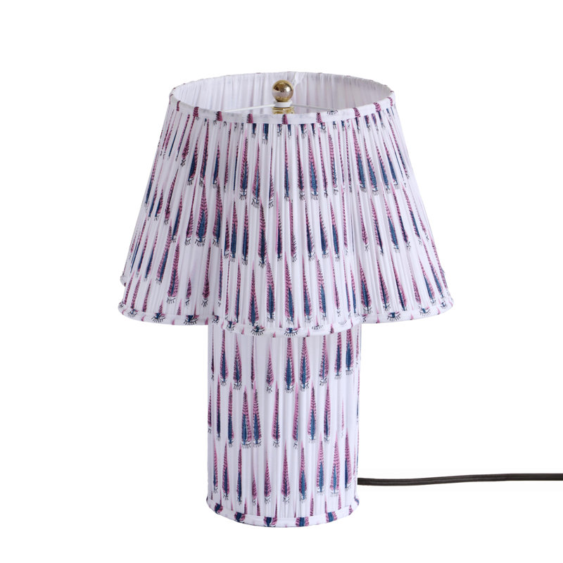 Lampe de table en jute et coton Corrine, Mauve