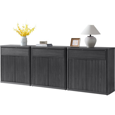 Buffet de rangement de 34,6 po de largeur avec tiroir et armoire à hauteur réglable Cesiro