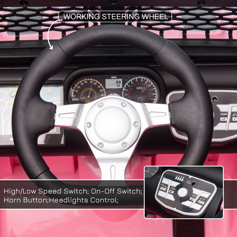 Pink 12-Volt Kids Electric Off-Road Truck with Remote Control