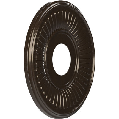 Médaillon de plafond en PVC thermoformé Berkshire de 13 po x P 3 1/2 po x P 3/4 po (convient aux auvents jusqu'à 5 3/4 po), brume rustique métallique universelle
