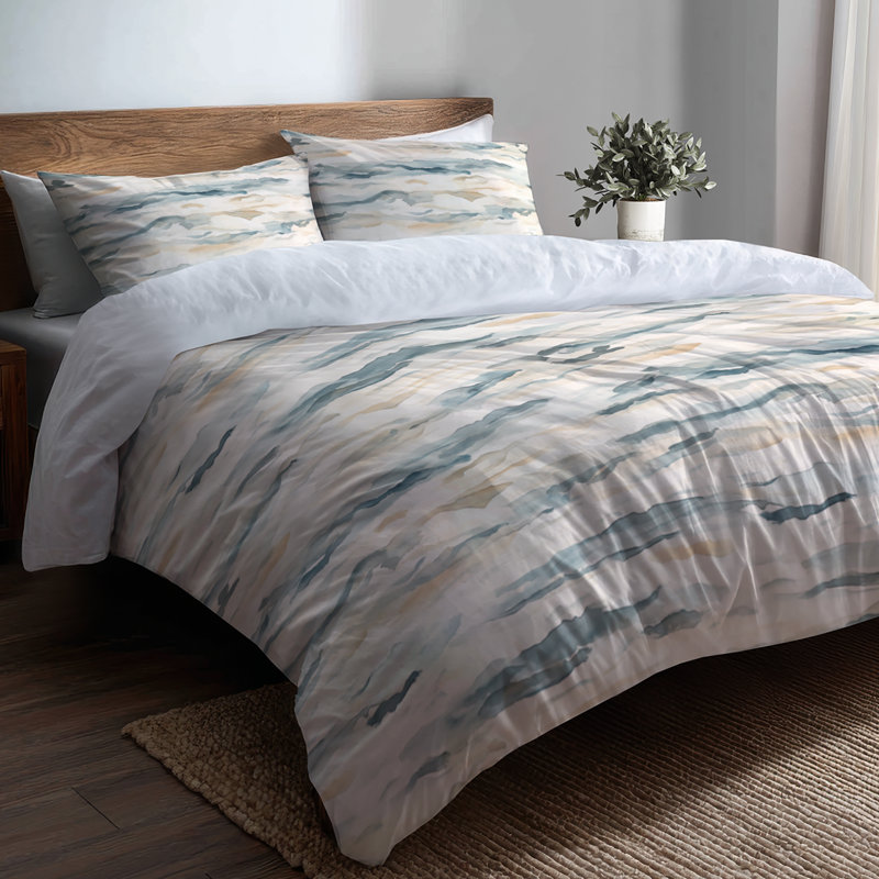 Ensemble de housse de couette Coastal, Housse de couette simple et deux taies décorative