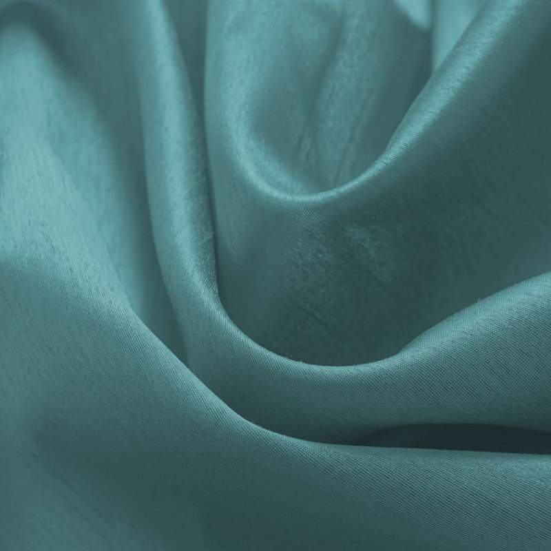 Alexzavier Faux Silk Semi Sheer Rod Pocket Window Curtain Panel, 54" W x 95" L, Teal