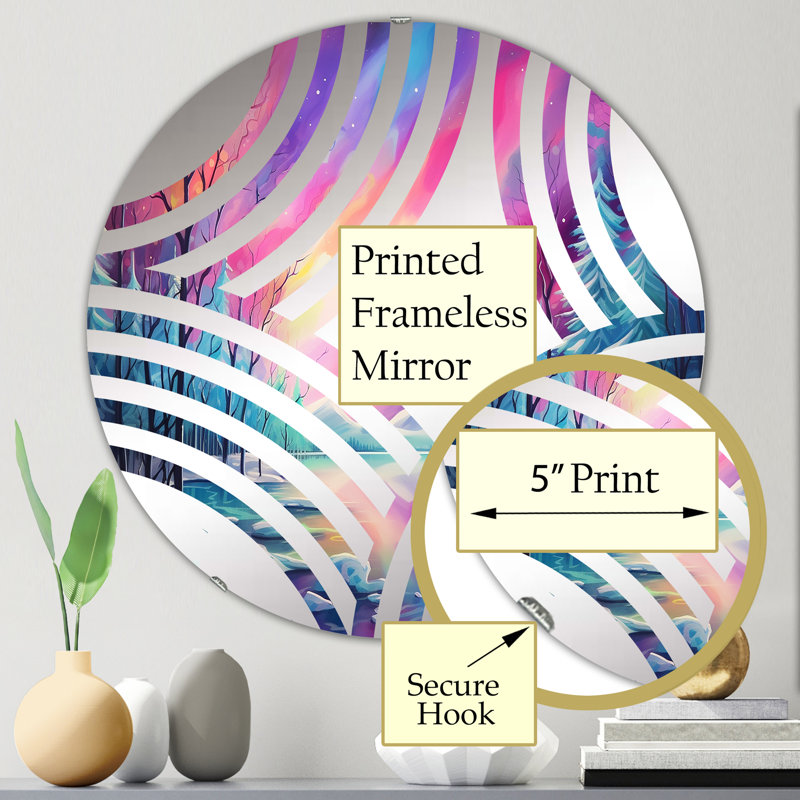 Miroir décoratif Kawaii Borealis In Canada II - Baptist Fan MIR106524 C, 23,6 po x 23,6 po