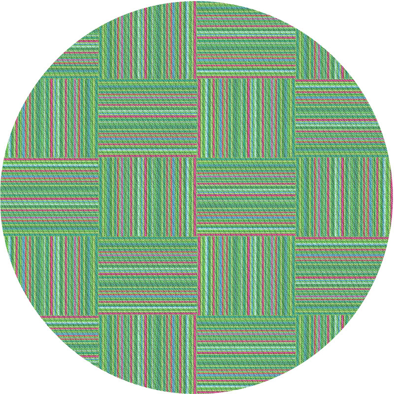 Tapis vert K patchwork, Rond 8 pi