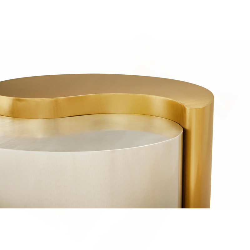 Modern & Contemporary Style Coffee Table Made with Metal Frame in Gold & Silver