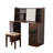 Elegant Makeup Vanity Desk With 3 Modes Adjustable Lighted Mirror,Modern Dressing Table Set With Large Shelves, Drawer And Canbinet,Walnut