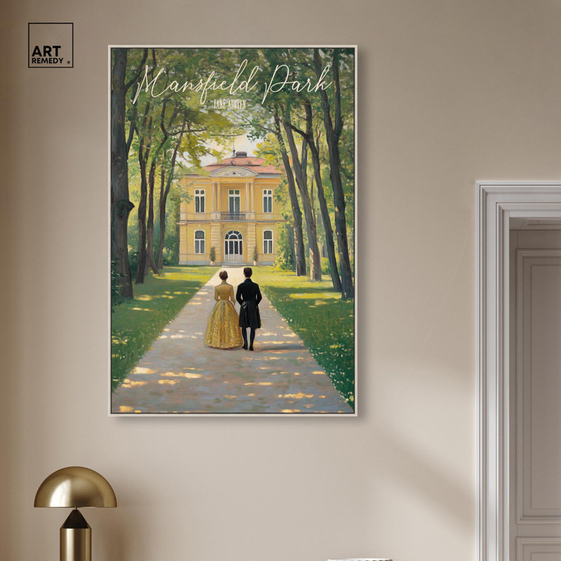«Mansfield Park», célèbre toile par Art Remedy, H 46 po x l 31 po, Cadre argenté